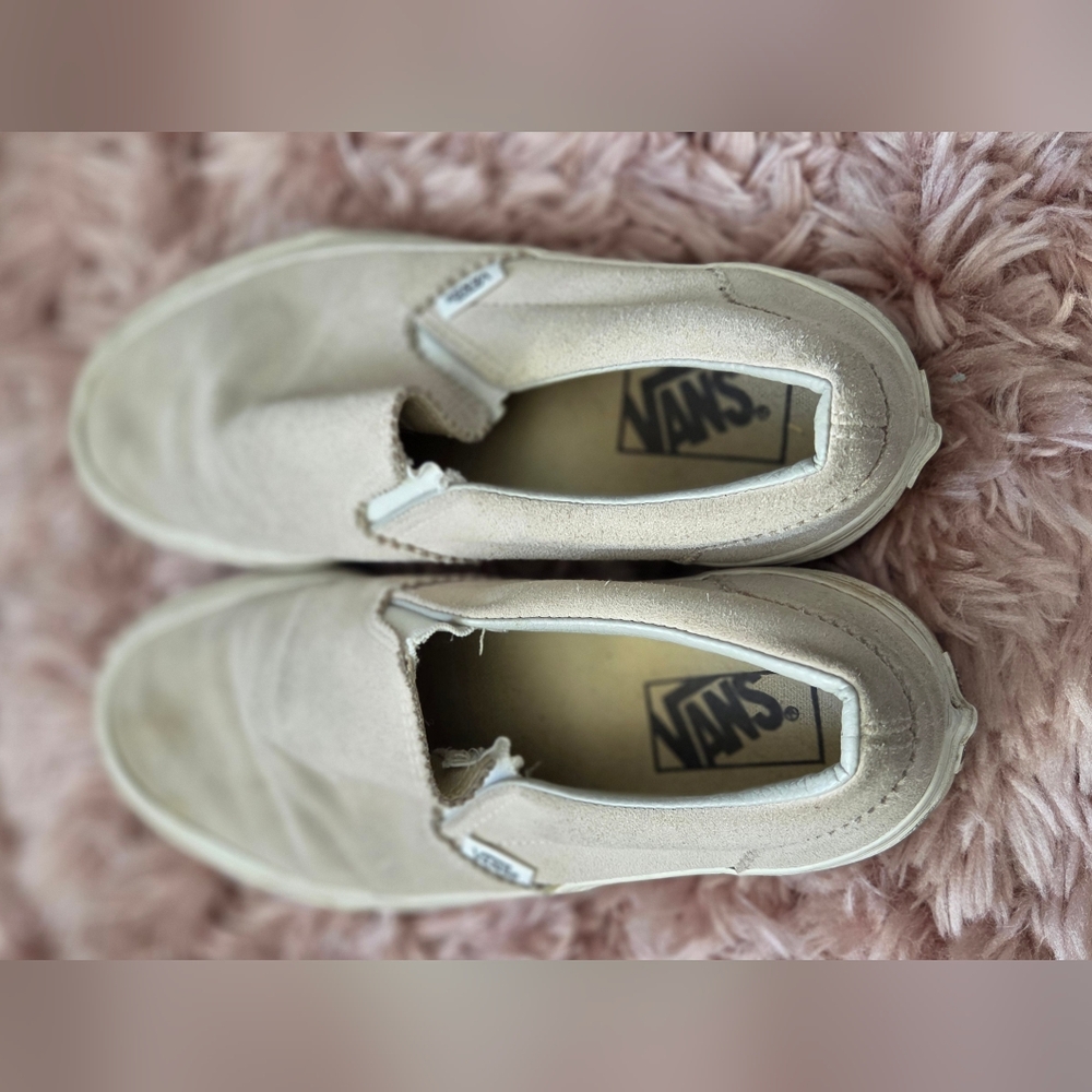 Vans Beige Slip-On Sneakers